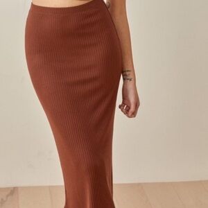 Reformation Knit Ribbed Pencil Skirt